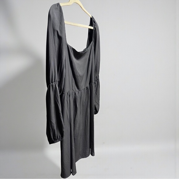 PrettyGarden Black Smocked Babydoll Dress XXL Lantern Sleeve Fit Flare - Picture 15 of 16